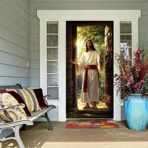 Christian Inspirational Jesus 3D Print Door Banner